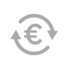 Pound symbol in icon style – umbrellas with logo can be returned free of charge