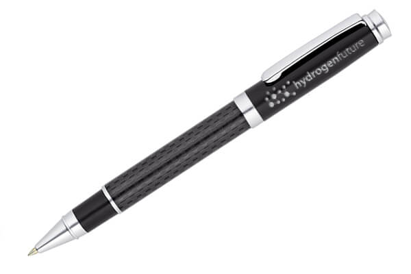An elegant promotional pen bearing a logo can be seen here.
