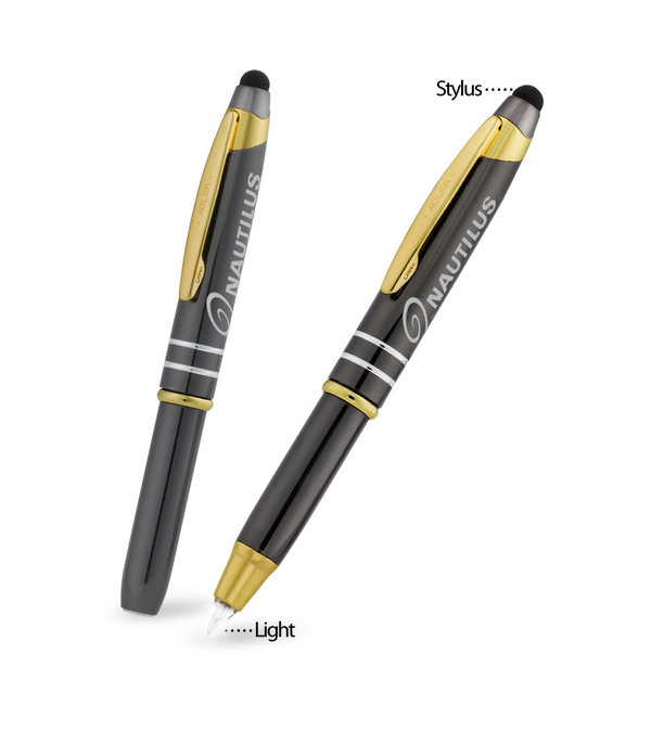 Our practical 3-in-1 pen with a light and stylus